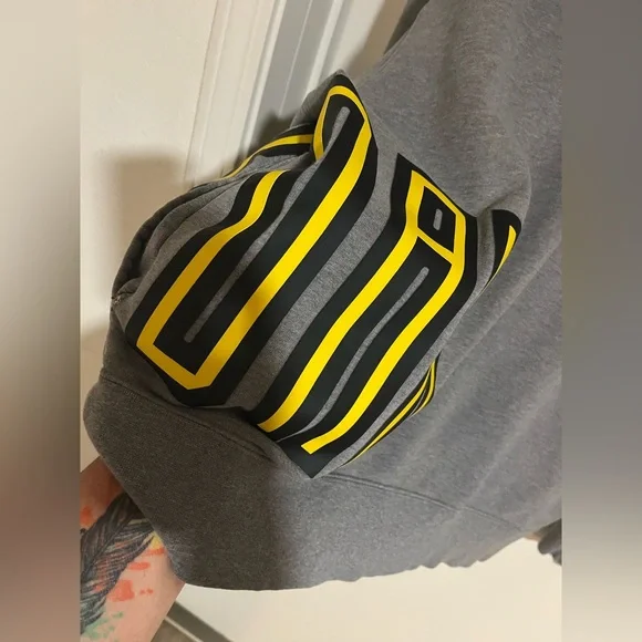 Nike Air Jordan Mens Big & Tall XXL Gray Spellout Long Sleeve Hoodie Sweatshirt - Picture 5 of 7